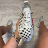 Pantofi damă casual cu șiret elastic din piele naturală Cod 788