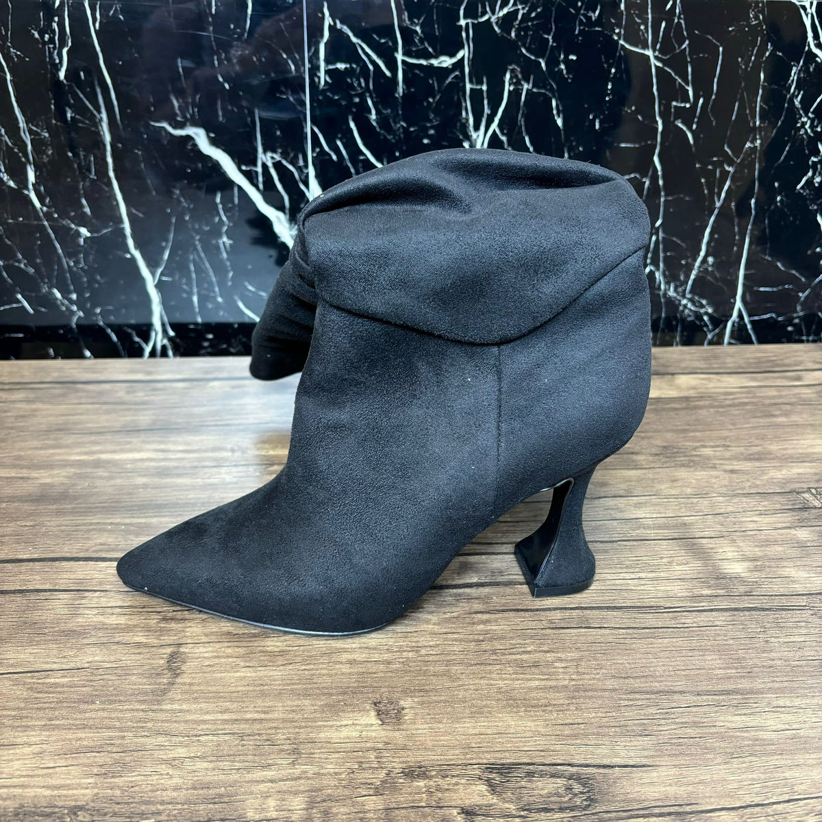 Cizme Dama Inalte Negru Catifea 1226
