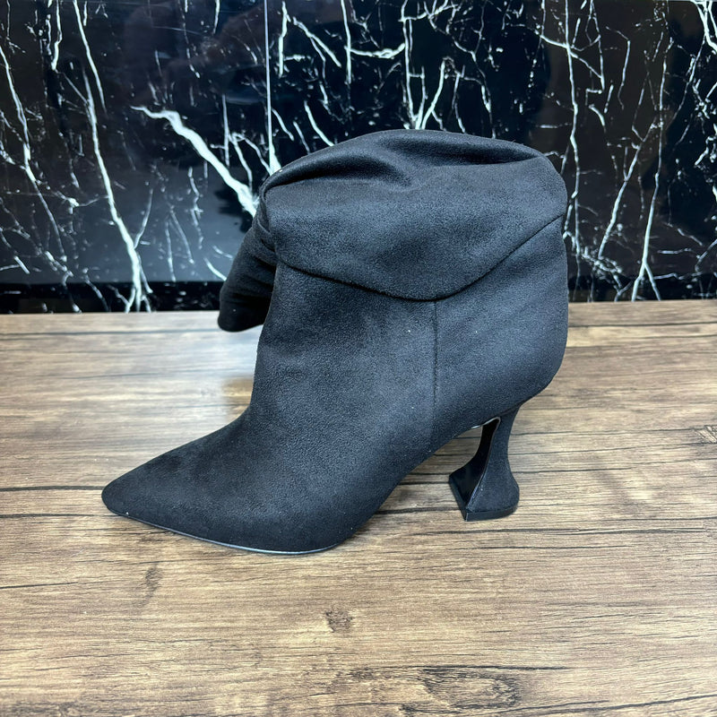 Cizme Dama Inalte Negru Catifea 1226