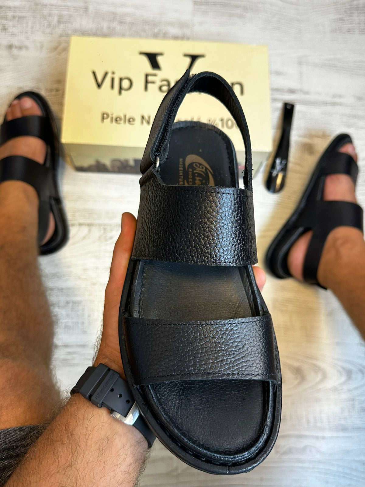 Papuci - Sandale  VIP FASHION PIELE NATURALA 100%  Premium COD 130