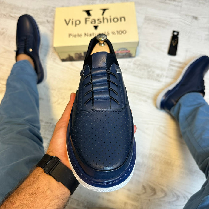 Adidasi barbati, Indigo Usori  si confortabil, Cusuti , EMESTO  Piele Naturala cod 475
