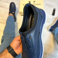 Adidasi barbati, Indigo Usori  si confortabil, Cusuti , EMESTO  Piele Naturala cod 475