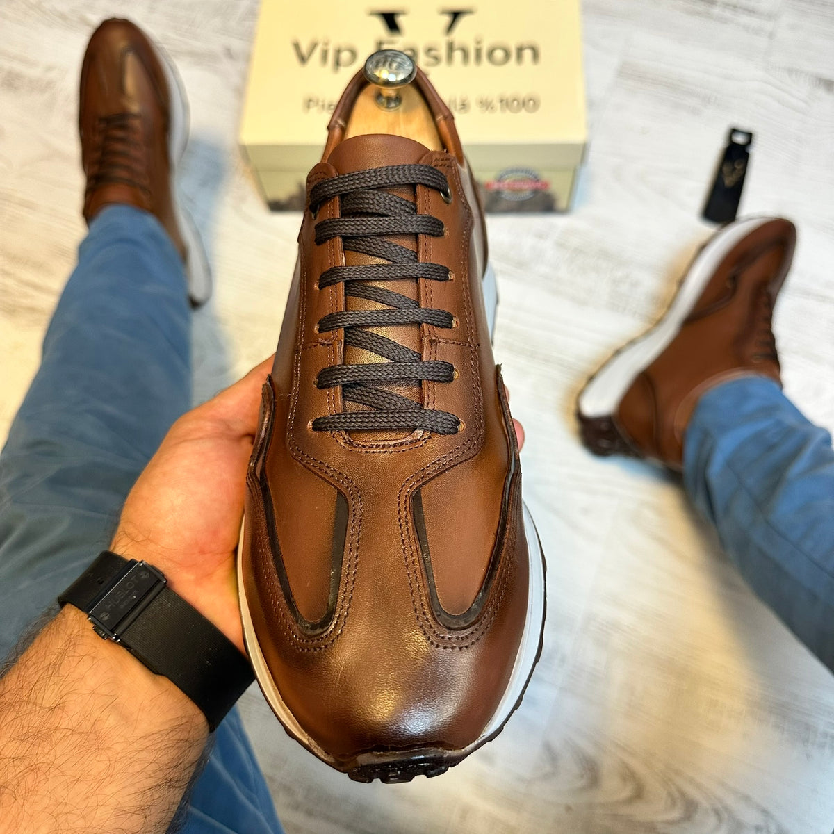 Pantofi Sport Casual Piele Naturala Barbati  COD 683