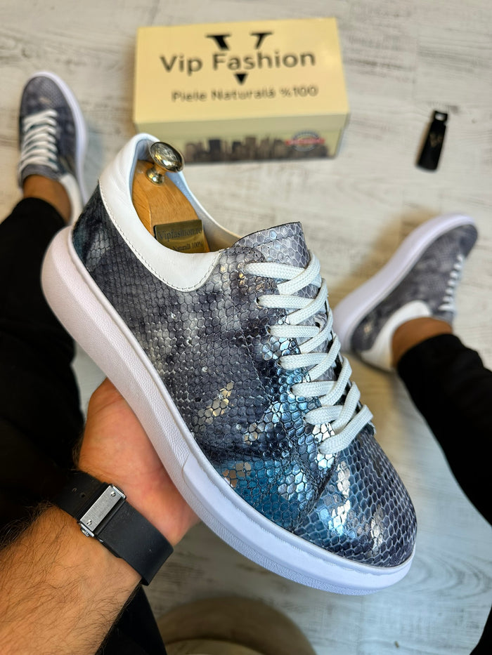 Pantofi Sport Casual Design Sarpe Piele Naturala Barbati COD 843