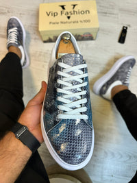Pantofi Sport Casual Design Sarpe Piele Naturala Barbati COD 843