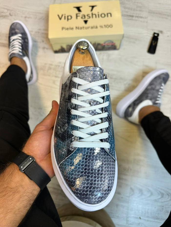 Pantofi Sport Casual Design Sarpe Piele Naturala Barbati COD 843
