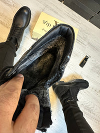 Ghete Îmblănite din Piele Naturală pentru Bărbați – Confort și Căldură în Sezonul Rece COD 853
