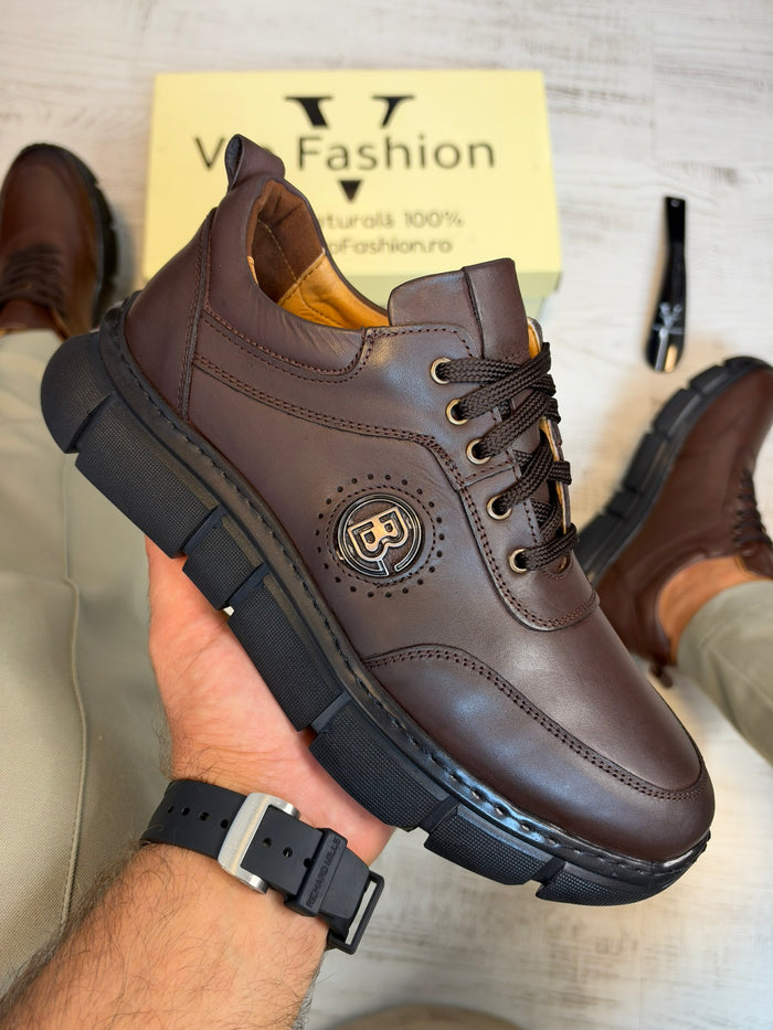 Pantofi Sport Barbati Cusuti B new style Premium,Talpa Moderna, Piele Naturala 100% cod 946