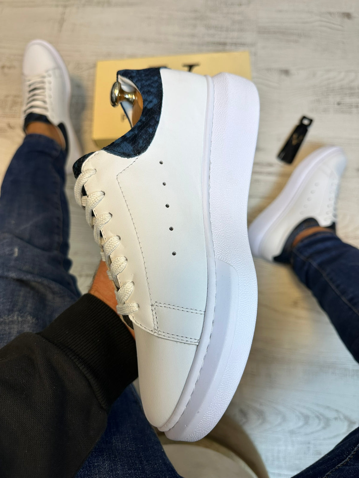 Pantofi Sport Casual Design Sarpe Piele Naturala Barbati COD 860
