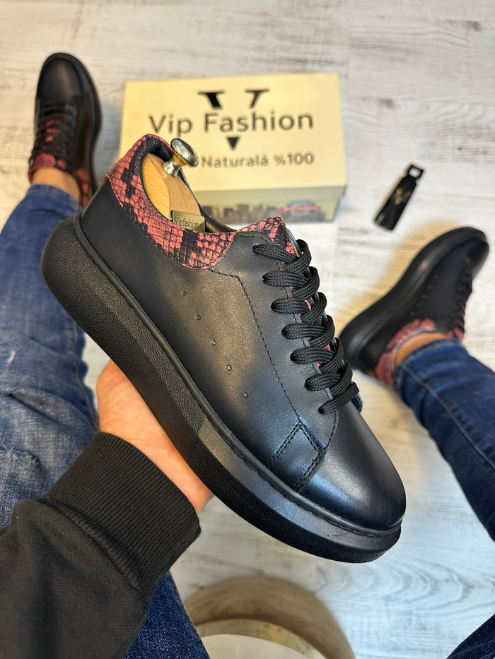 Pantofi Sport Casual Design Sarpe Piele Naturala Barbati COD 861
