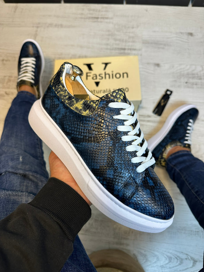 Pantofi Sport Casual Design Sarpe Piele Naturala Barbati COD 857