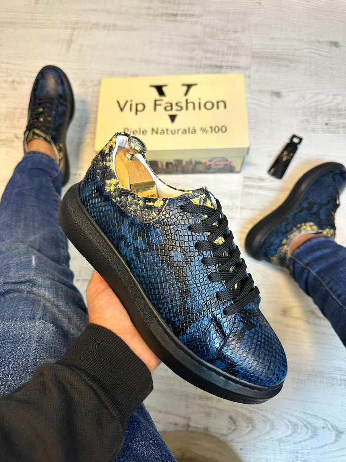 Pantofi Sport Casual Design Sarpe Piele Naturala Barbati COD 859