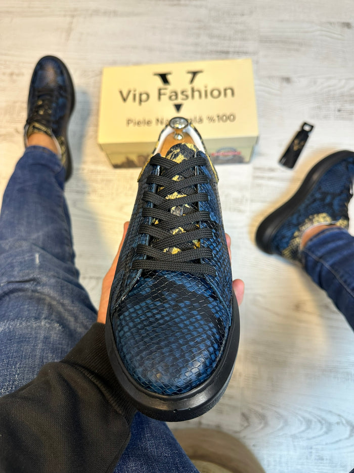 Pantofi Sport Casual Design Sarpe Piele Naturala Barbati COD 859