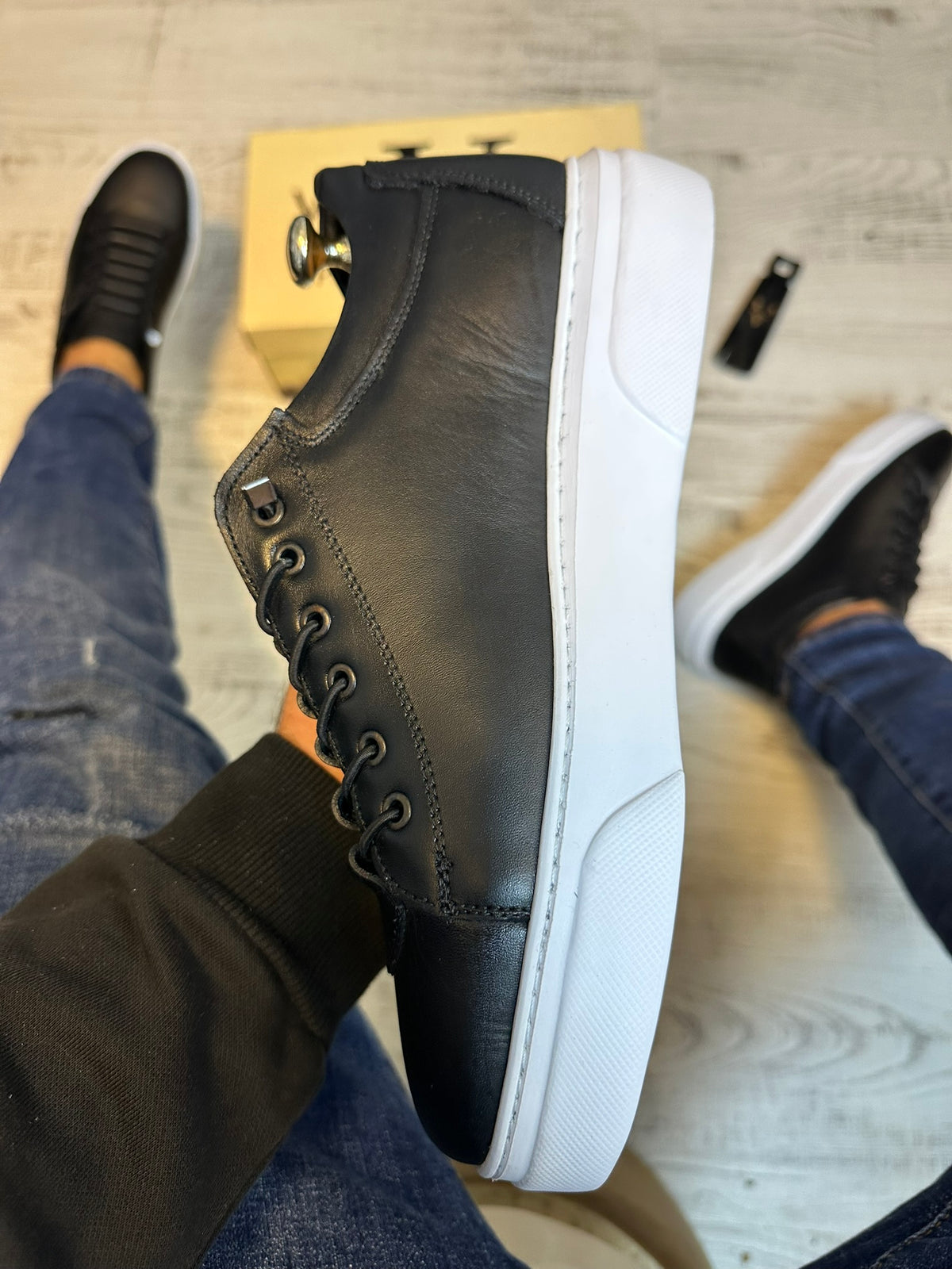Pantofi Sport Barbati Siret Elastic Casual Piele Naturala 100% COD 862