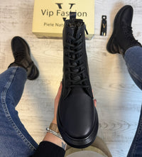 Ghete inalte din piele naturală 100% Imblanite, confortabile și rezistențente COD 885