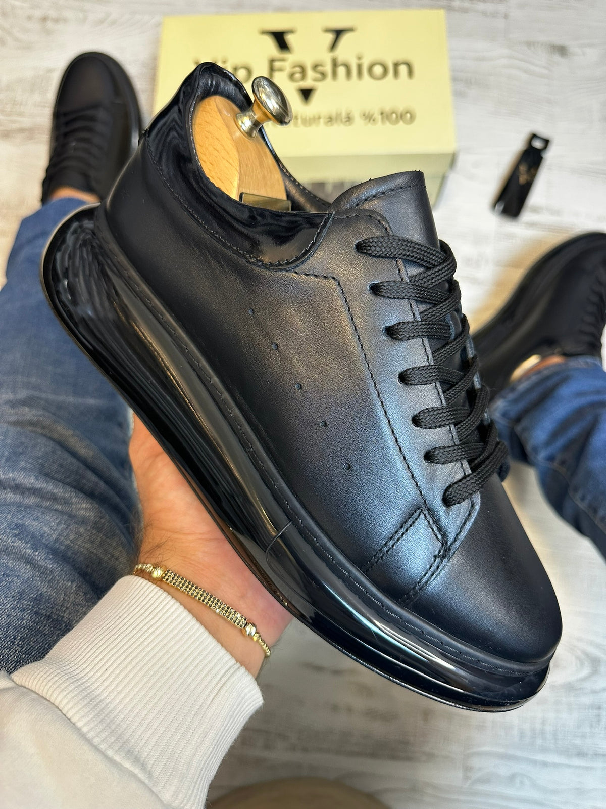 Pantofi Sport barbati Premium ,Talpa Silicon , Piele Naturala cod 873