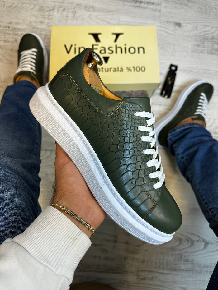 Pantofi Sport stil Sarpe Cusuti  Casual Piele Naturala 100% COD 870