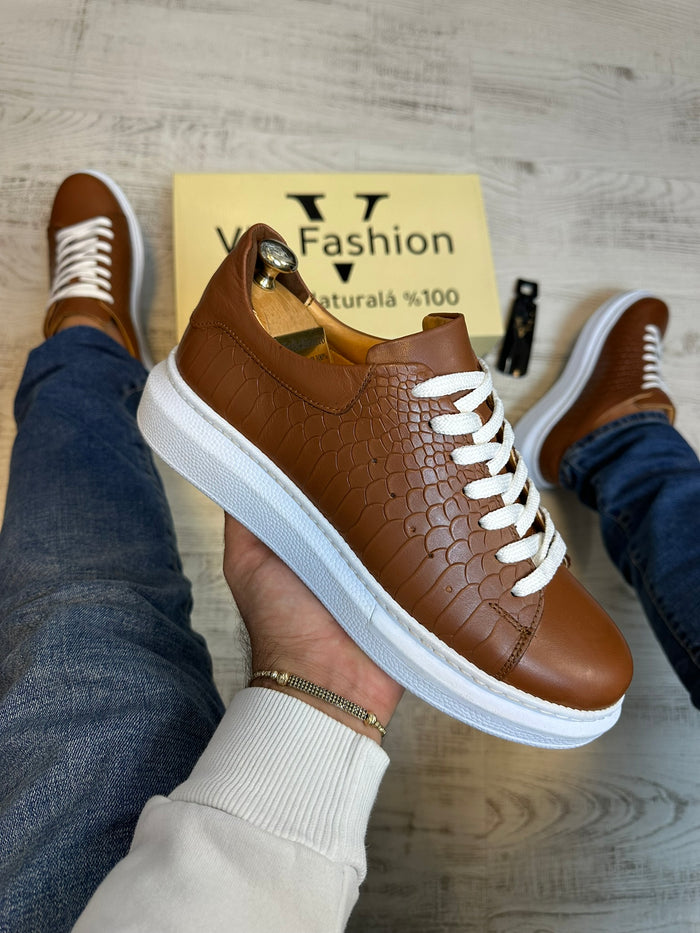 Pantofi Sport stil Sarpe Cusuti  Casual Piele Naturala 100% COD 871