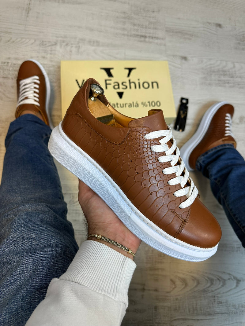 Pantofi Sport stil Sarpe Cusuti  Casual Piele Naturala 100% COD 871