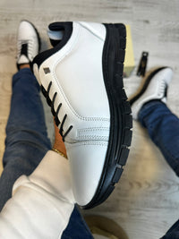 Adidasi barbati, Alb SNEAKER,usori  confortabili, Cusuti, Piele Naturala cod 867