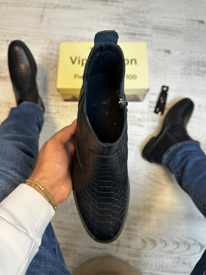 Ghete din Piele Naturală 100% Stil Sarpe pentru Bărbați COD 878