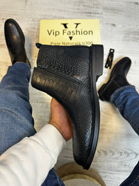 Ghete din Piele Naturală 100% Stil Sarpe pentru Bărbați COD 878