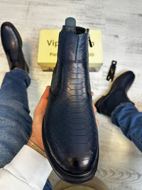 Ghete din Piele Naturală 100% Stil Sarpe pentru Bărbați COD 875