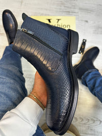 Ghete din Piele Naturală 100% Stil Sarpe pentru Bărbați COD 875