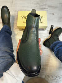 Ghete din Piele Naturală 100% Stil Sarpe pentru Bărbați COD 874