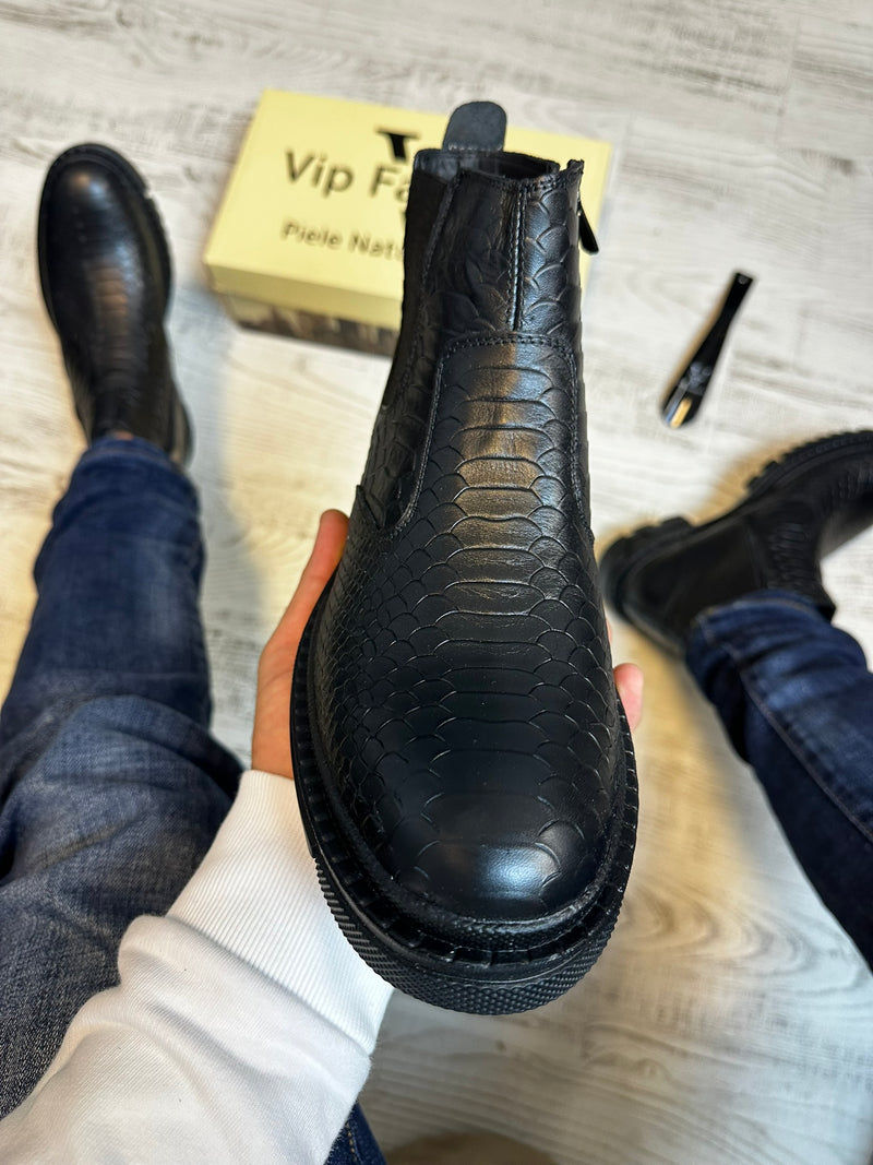 Ghete Moderne Design Sarpe din Piele Naturală 100 % pentru Bărbați COD 905