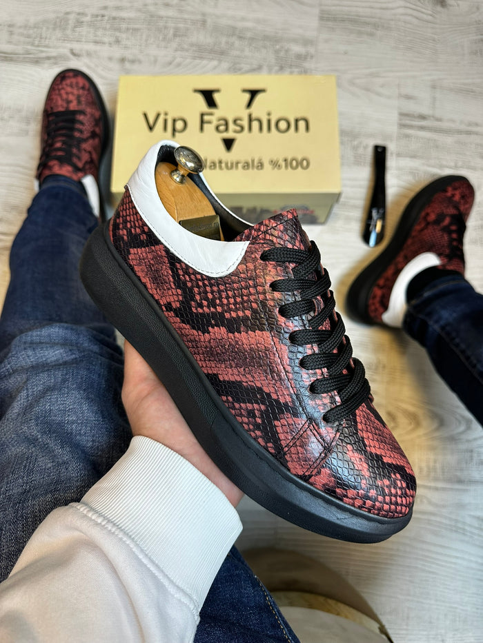 Pantofi Sport Barbati Siret Design Sarpe Piele Naturala 100% COD 911