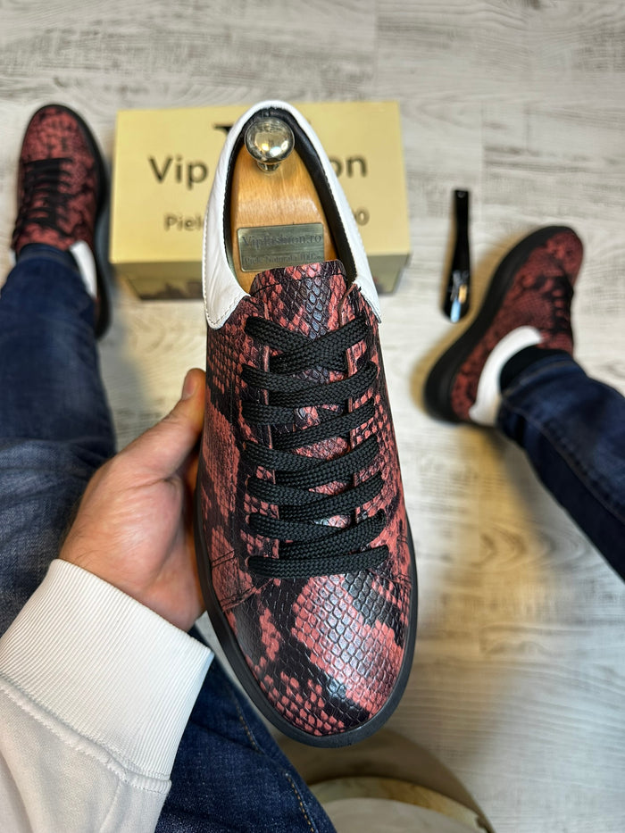 Pantofi Sport Barbati Siret Design Sarpe Piele Naturala 100% COD 911