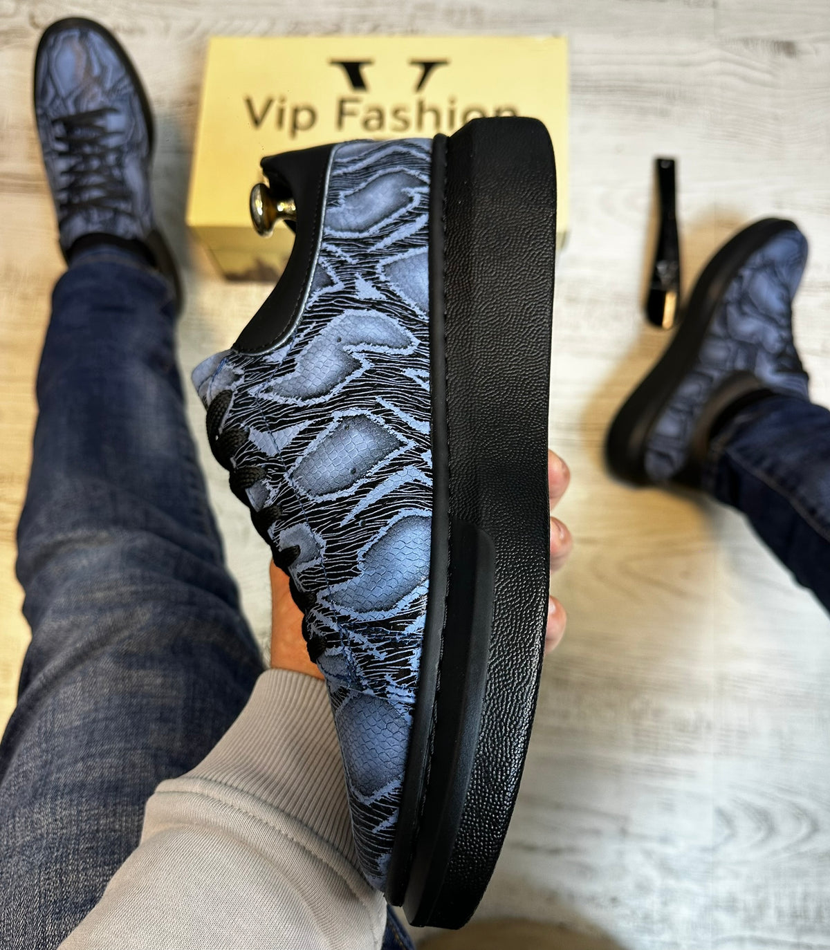 Pantofi Sport Barbati Siret Design Sarpe Piele Naturala 100% COD 917