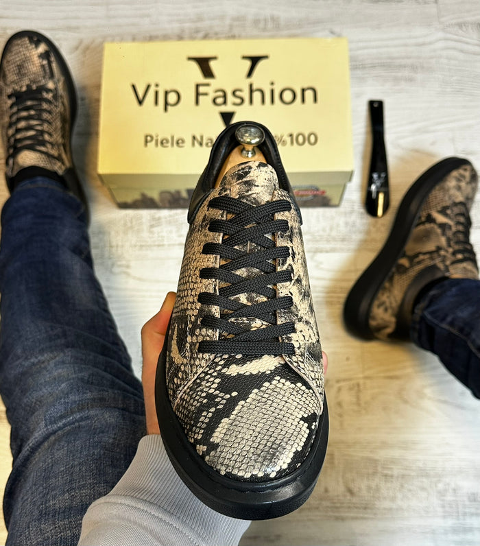 Pantofi Sport Barbati Siret Design Sarpe Piele Naturala 100% COD 916