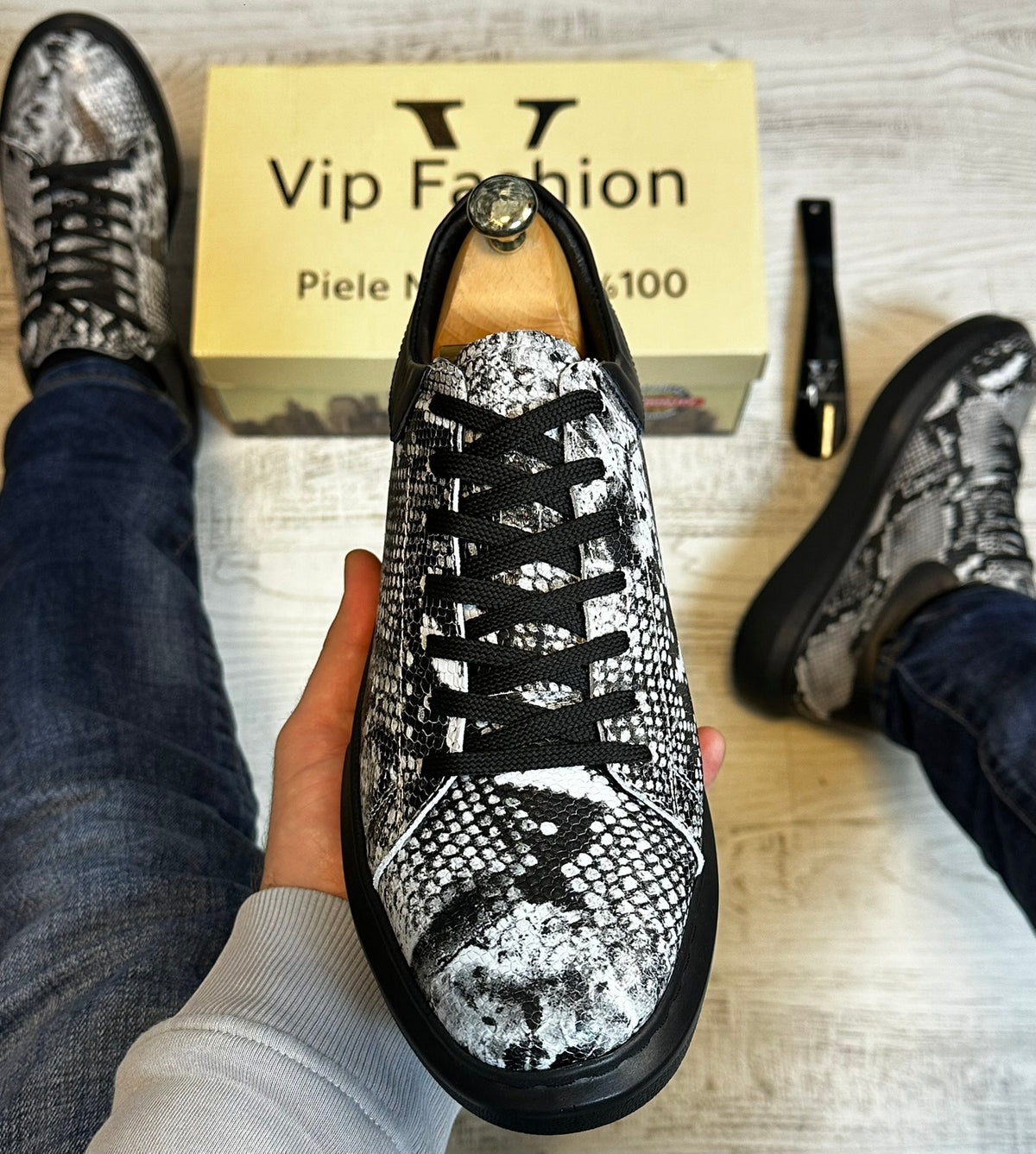 Pantofi Sport Barbati Siret Design Sarpe Piele Naturala 100% COD 915