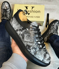 Pantofi Sport Barbati Siret Design Sarpe Piele Naturala 100% COD 915