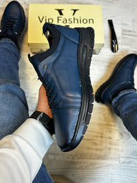 Pantofi SNEAKERS Barbati Indigo , usori confortabili , Cusuti , Piele Naturala cod 717