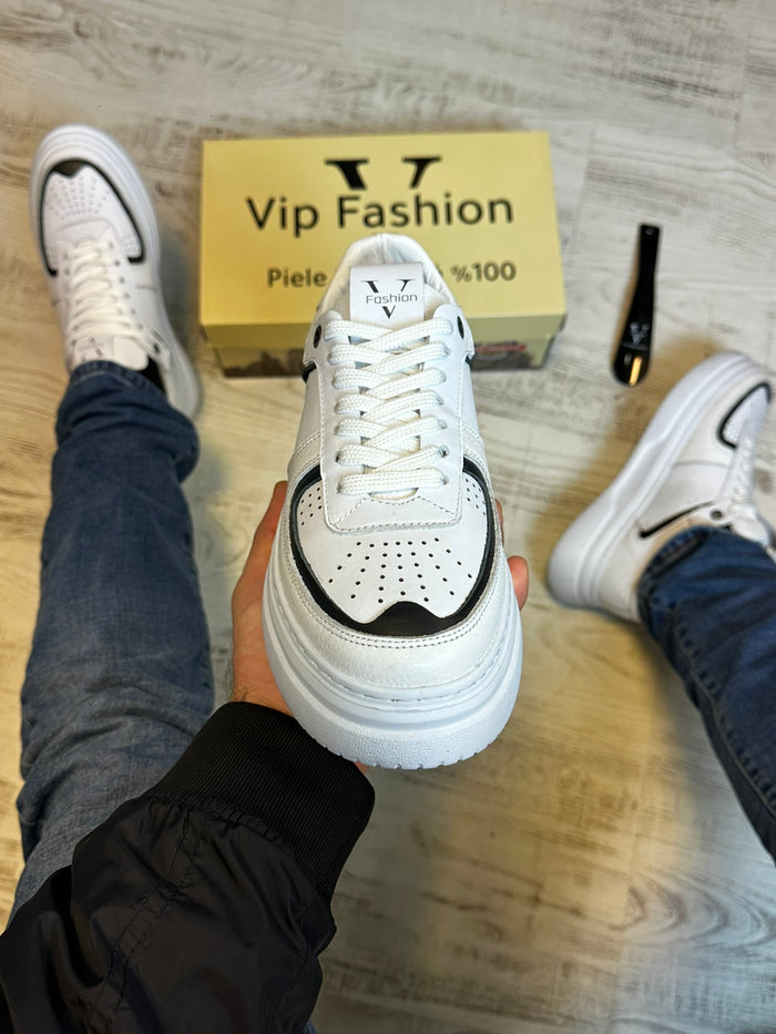 Pantofi Sport Premium Barbati Moderni Model Nou ALB Piele Naturala Cod 927