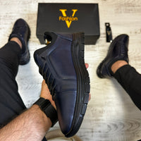 Pantofi SNEAKERS Barbati Indigo , usori confortabili , Cusuti , Piele Naturala cod 717