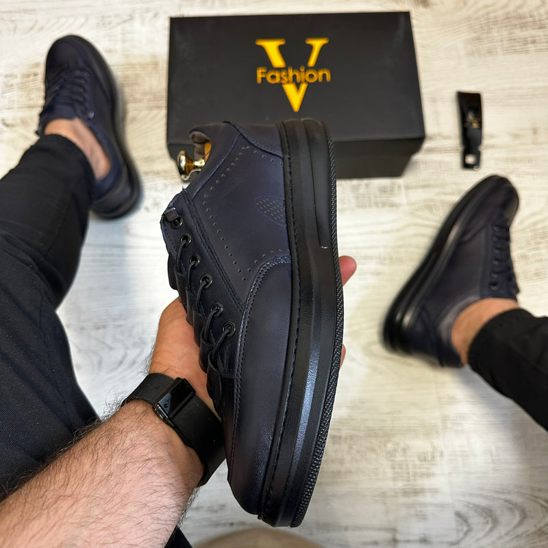 Pantofi SNEAKERS Barbati Indigo , usori confortabili , Cusuti , Piele Naturala cod 715