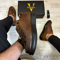 Pantofi SNEAKERS Barbati , usori confortabili , Cusuti , Piele Naturala cod 713
