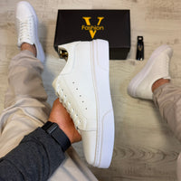 Pantofi Sport Barbati Siret Casual White Piele Naturala Barbati COD 733
