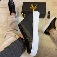 Pantofi Sport Barbati Siret Casual Black Piele Naturala Barbati COD 736