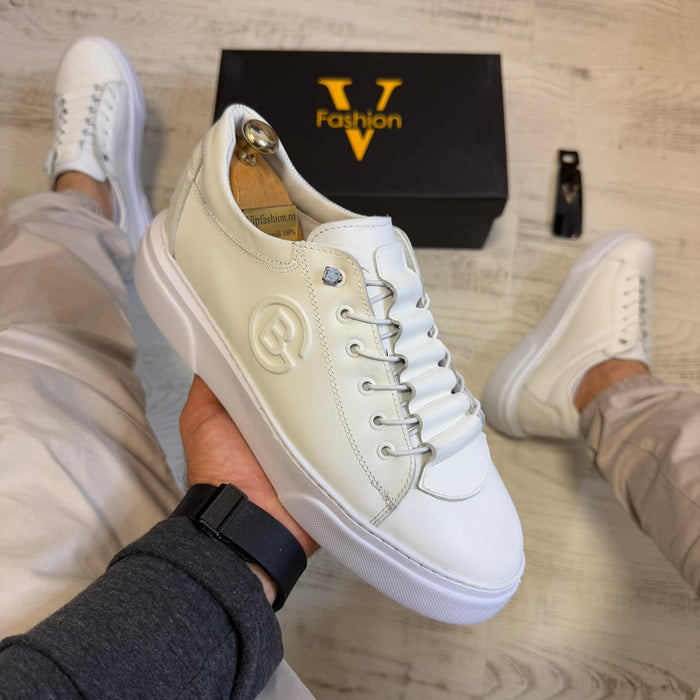 Pantofi Sport Barbati B Casual White Piele Naturala Barbati COD 737