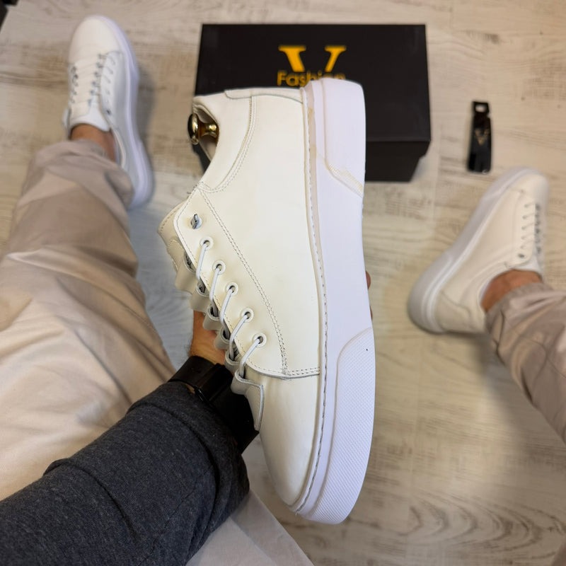 Pantofi Sport Barbati B Casual White Piele Naturala Barbati COD 737