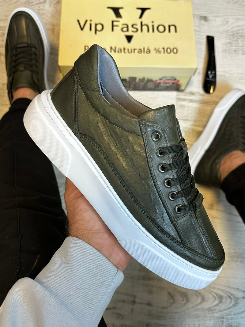 Pantofi Sport Casual Croco Piele Naturala Barbati  COD 937