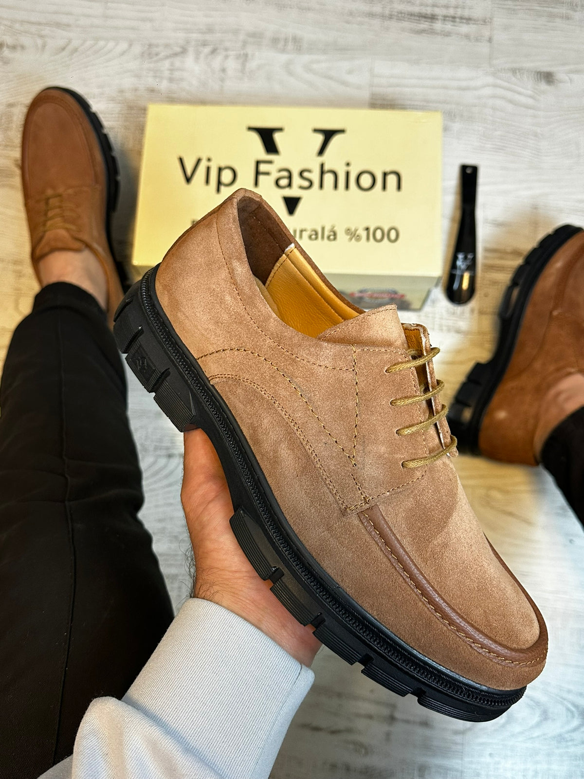 Pantofi Casual Piele Naturala 100% CAMEL Barbati COD 943