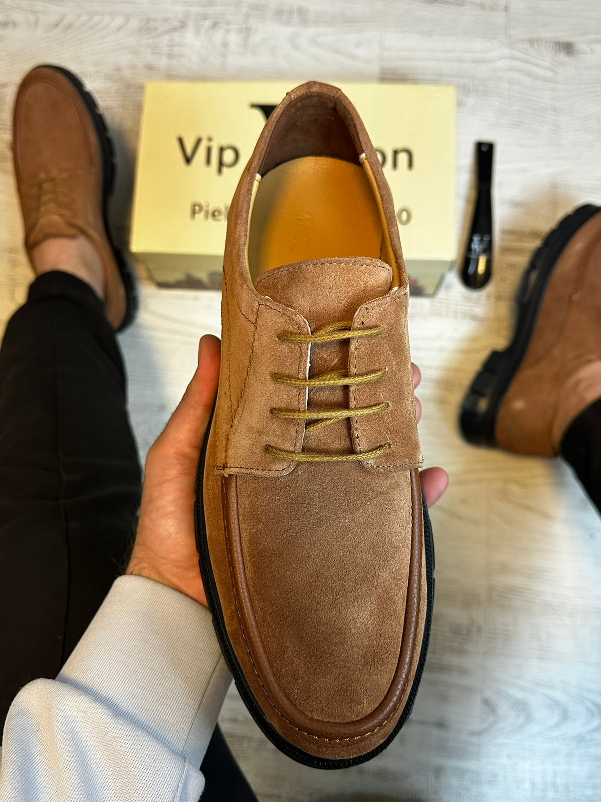 Pantofi Casual Piele Naturala 100% CAMEL Barbati COD 943
