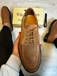 Pantofi Casual Piele Naturala 100% CAMEL Barbati COD 943
