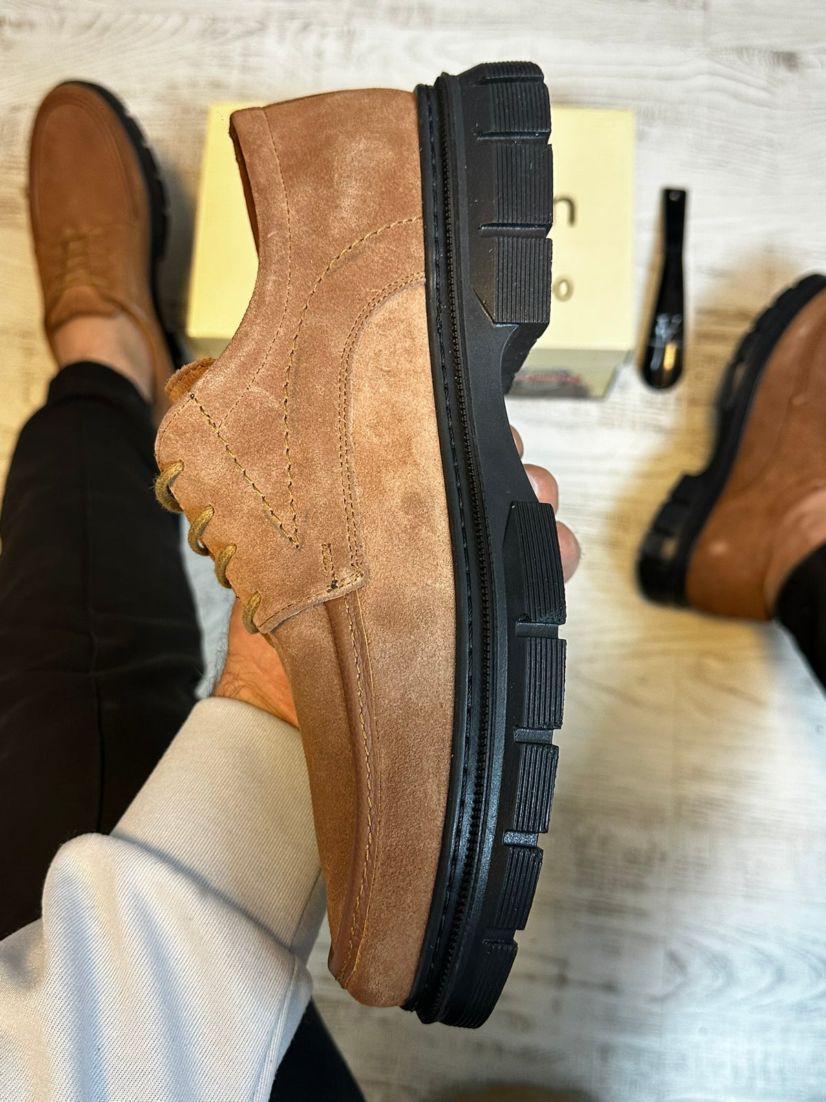 Pantofi Casual Piele Naturala 100% CAMEL Barbati COD 943